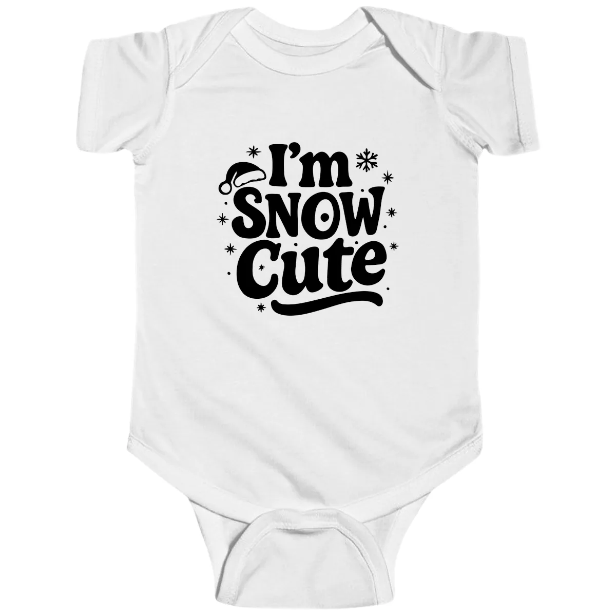 I'm Snow Cute Christmas Graphic Baby Onesie in White
