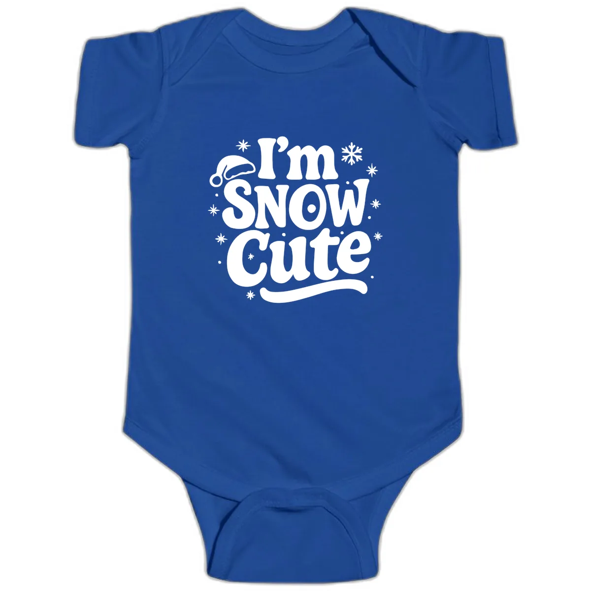 I'm Snow Cute Christmas Graphic Baby Onesie in Royal