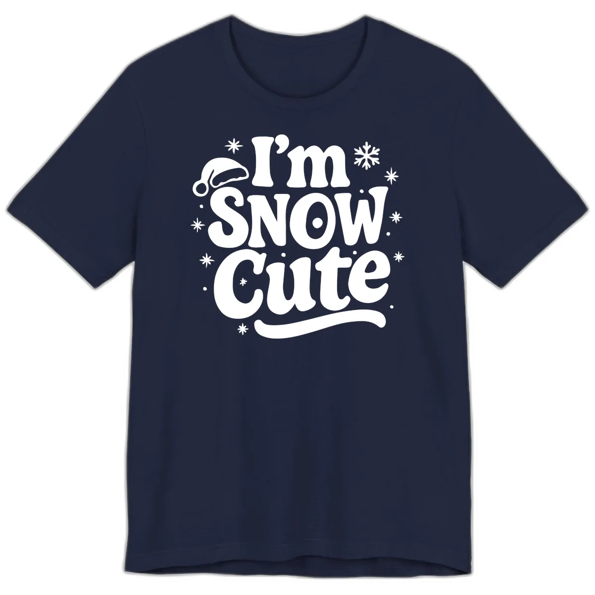 I'm Snow Cute Christmas Graphic Premium T-Shirt in Navy