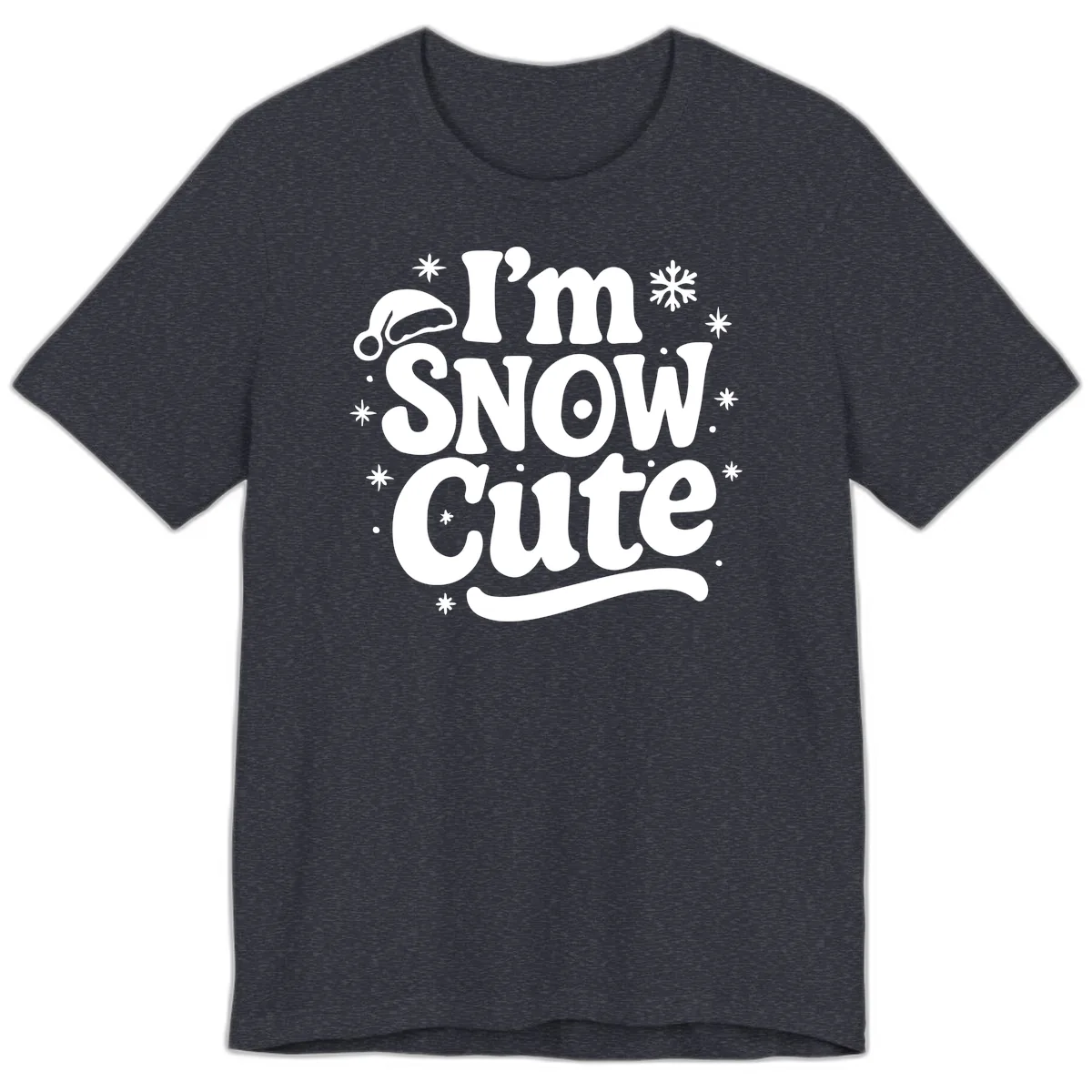 I'm Snow Cute Christmas Graphic Premium T-Shirt in Heather Navy