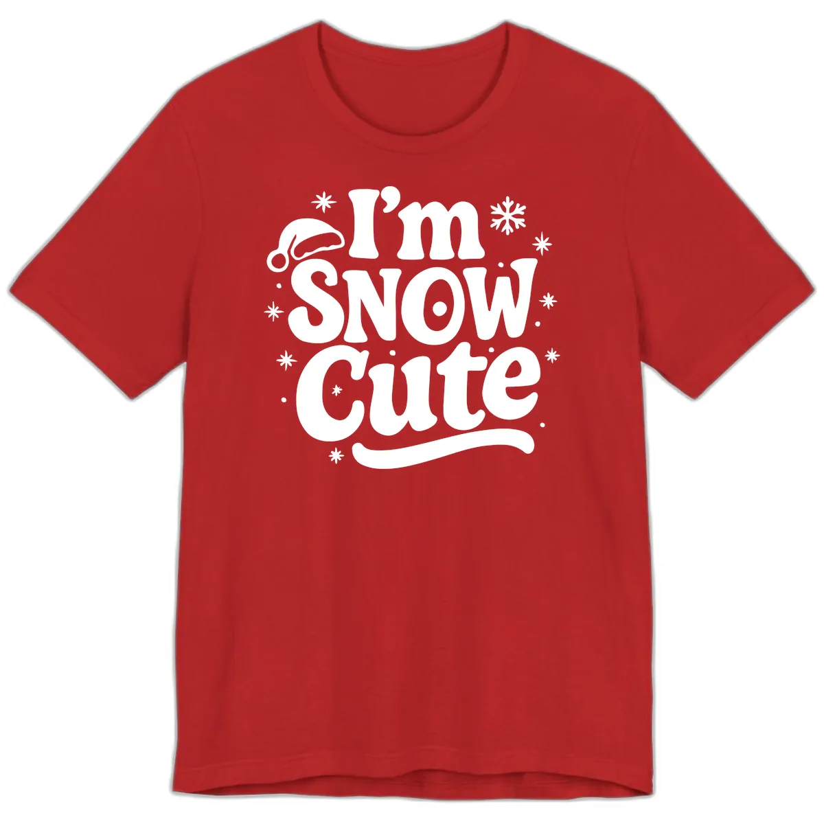I'm Snow Cute Christmas Graphic Premium T-Shirt in Red