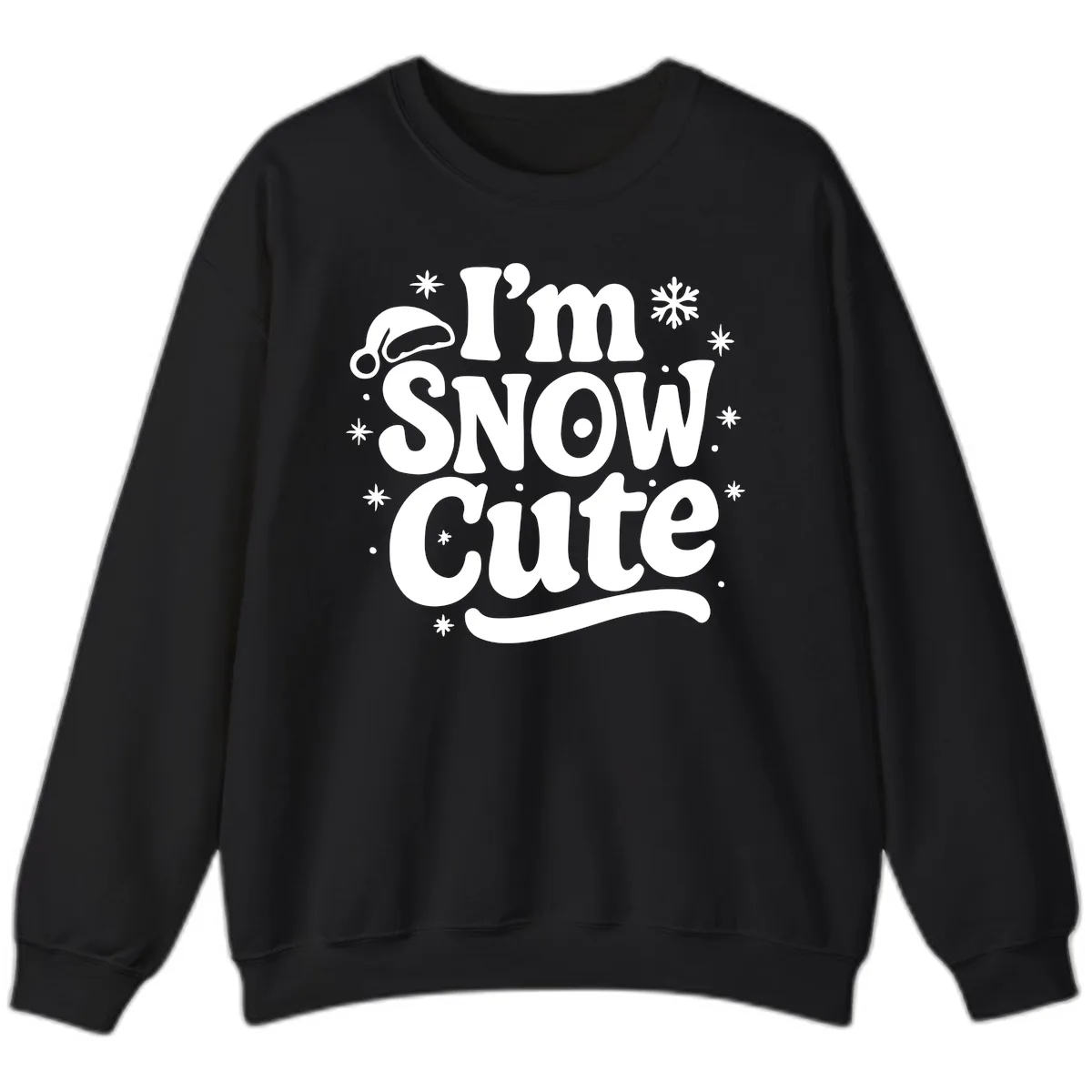 I'm Snow Cute Christmas Graphic Sweatshirt in Black