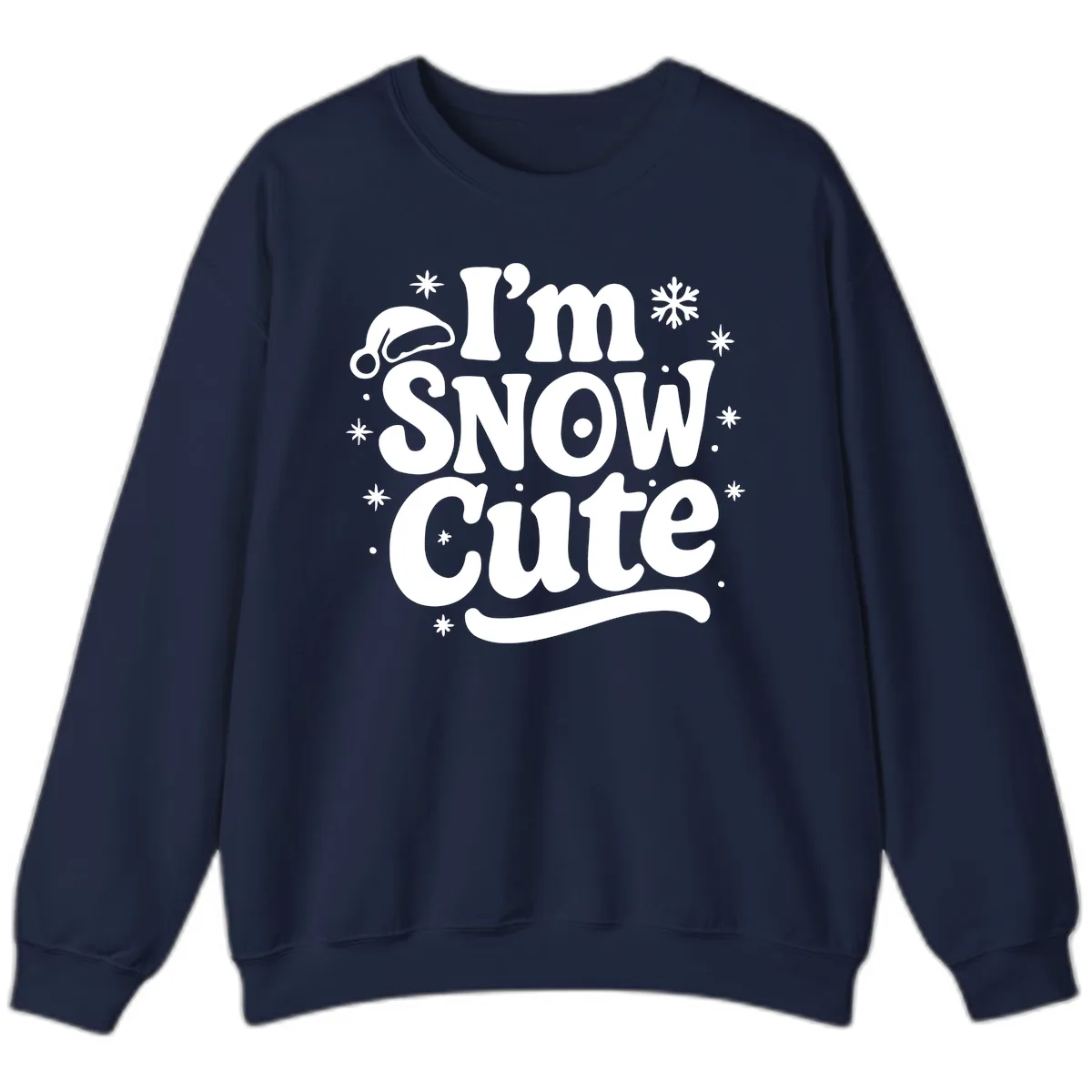 I'm Snow Cute Christmas Graphic Sweatshirt in Navy