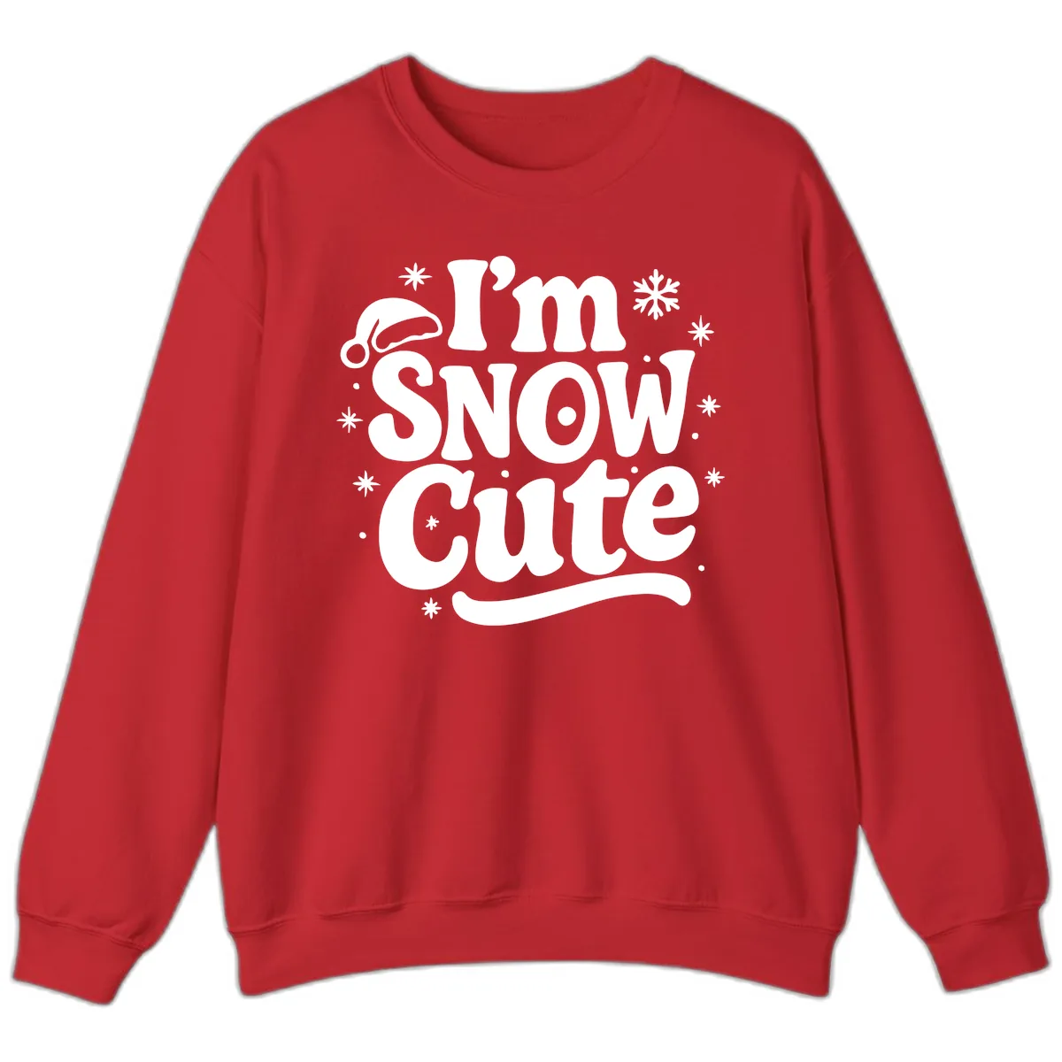 I'm Snow Cute Christmas Graphic Sweatshirt in Red
