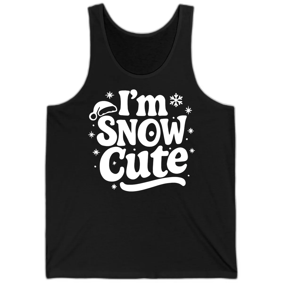 I'm Snow Cute Christmas Graphic Tank in Black