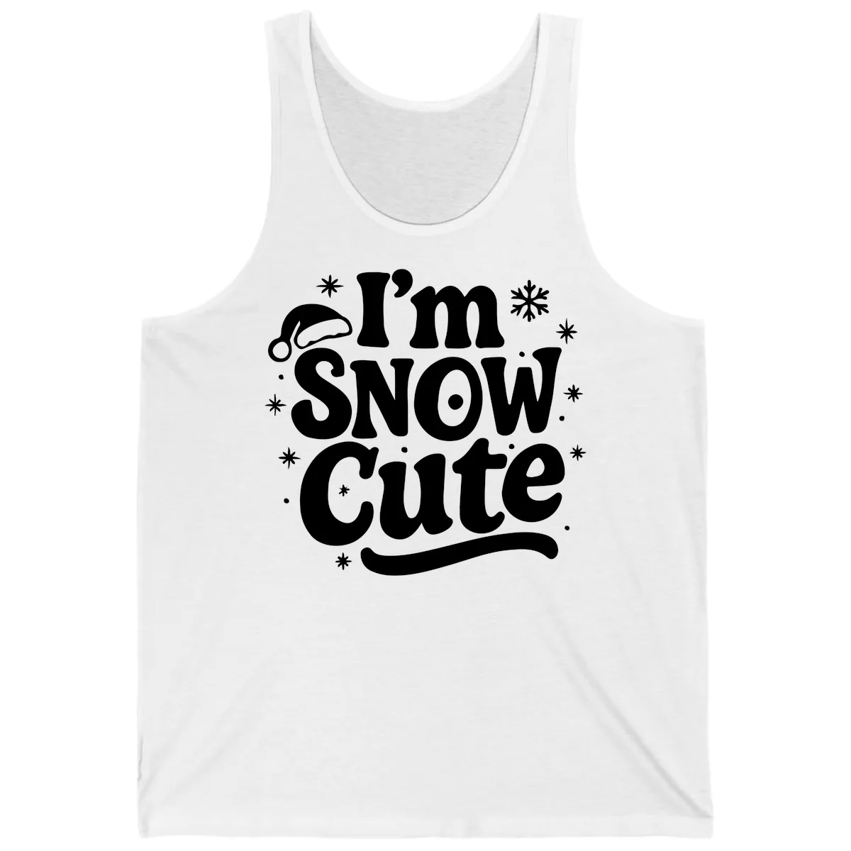 I'm Snow Cute Christmas Graphic Tank in White