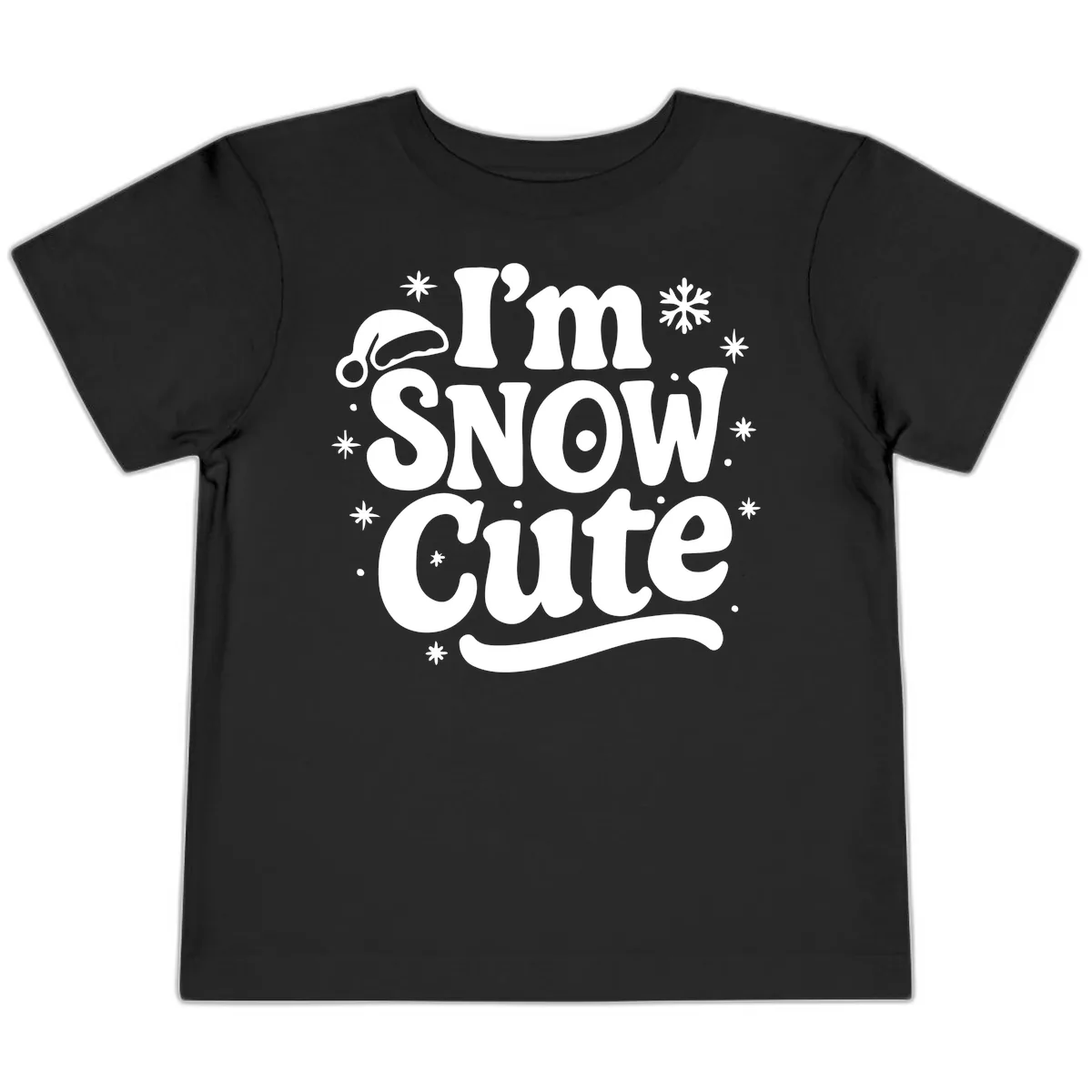 I'm Snow Cute Christmas Graphic Toddler T-Shirt in Black
