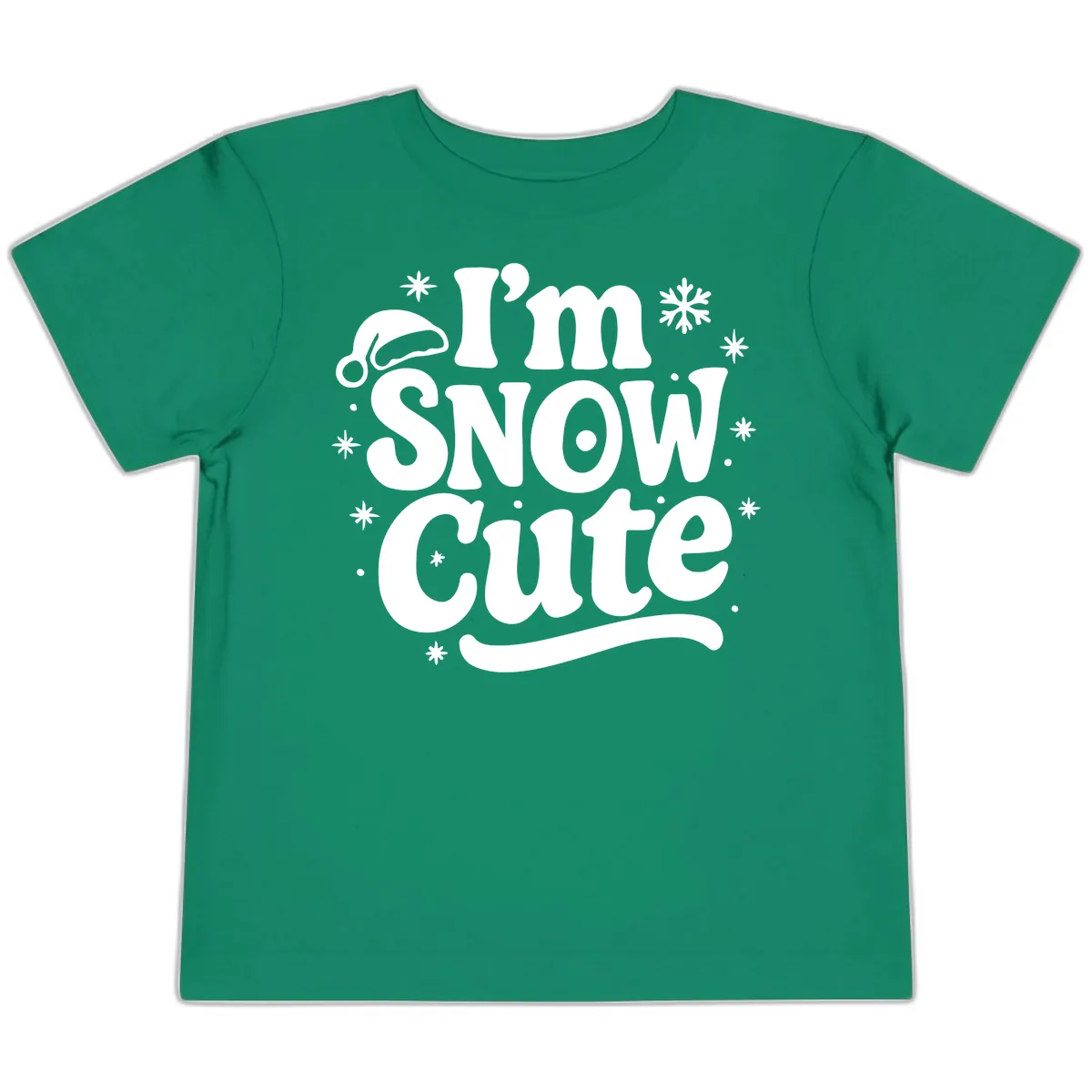 I'm Snow Cute Christmas Graphic Toddler T-Shirt in Kelly