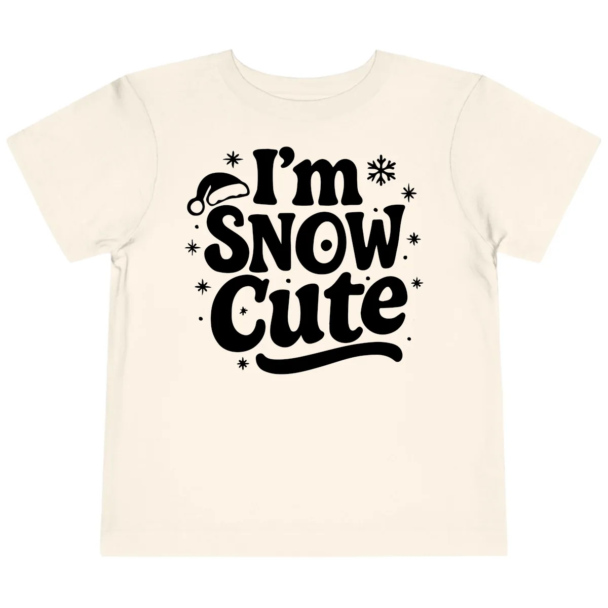 I'm Snow Cute Christmas Graphic Toddler T-Shirt in Natural