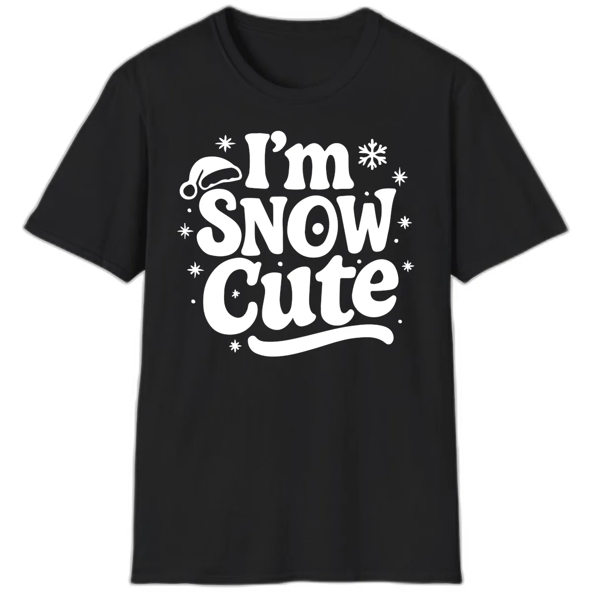 I'm Snow Cute Christmas Graphic T-Shirt in Black