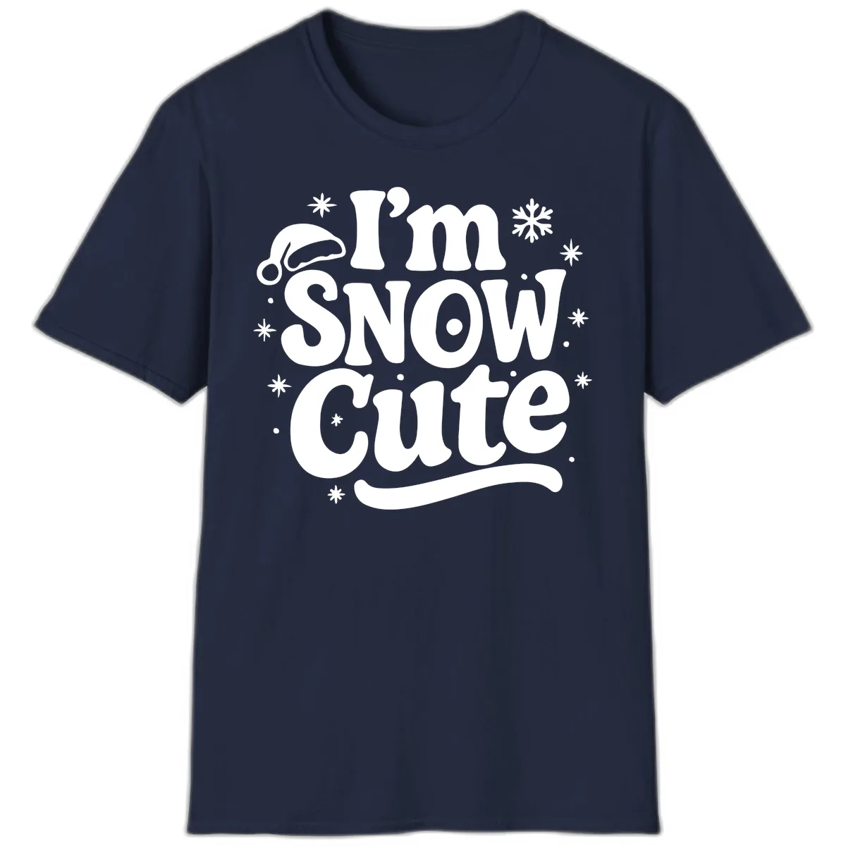 I'm Snow Cute Christmas Graphic T-Shirt in Navy