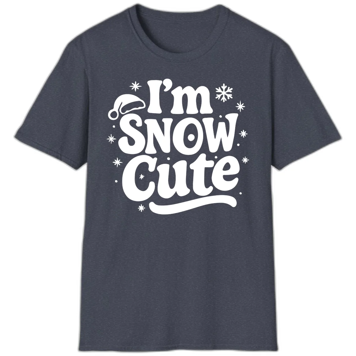 I'm Snow Cute Christmas Graphic T-Shirt in Heather Navy
