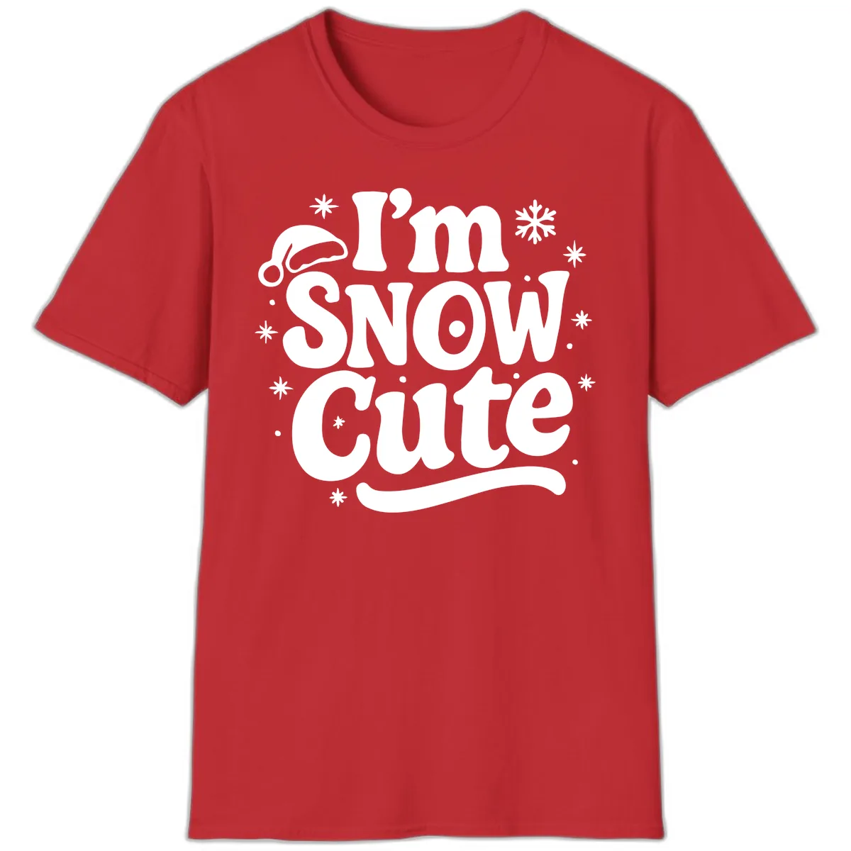 I'm Snow Cute Christmas Graphic T-Shirt in Red