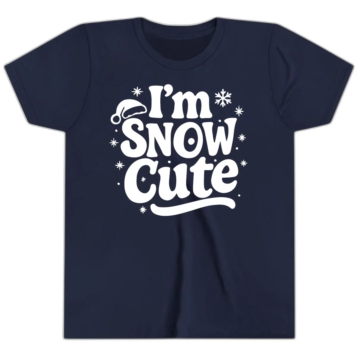 I'm Snow Cute Christmas Graphic Youth T-Shirt in Navy