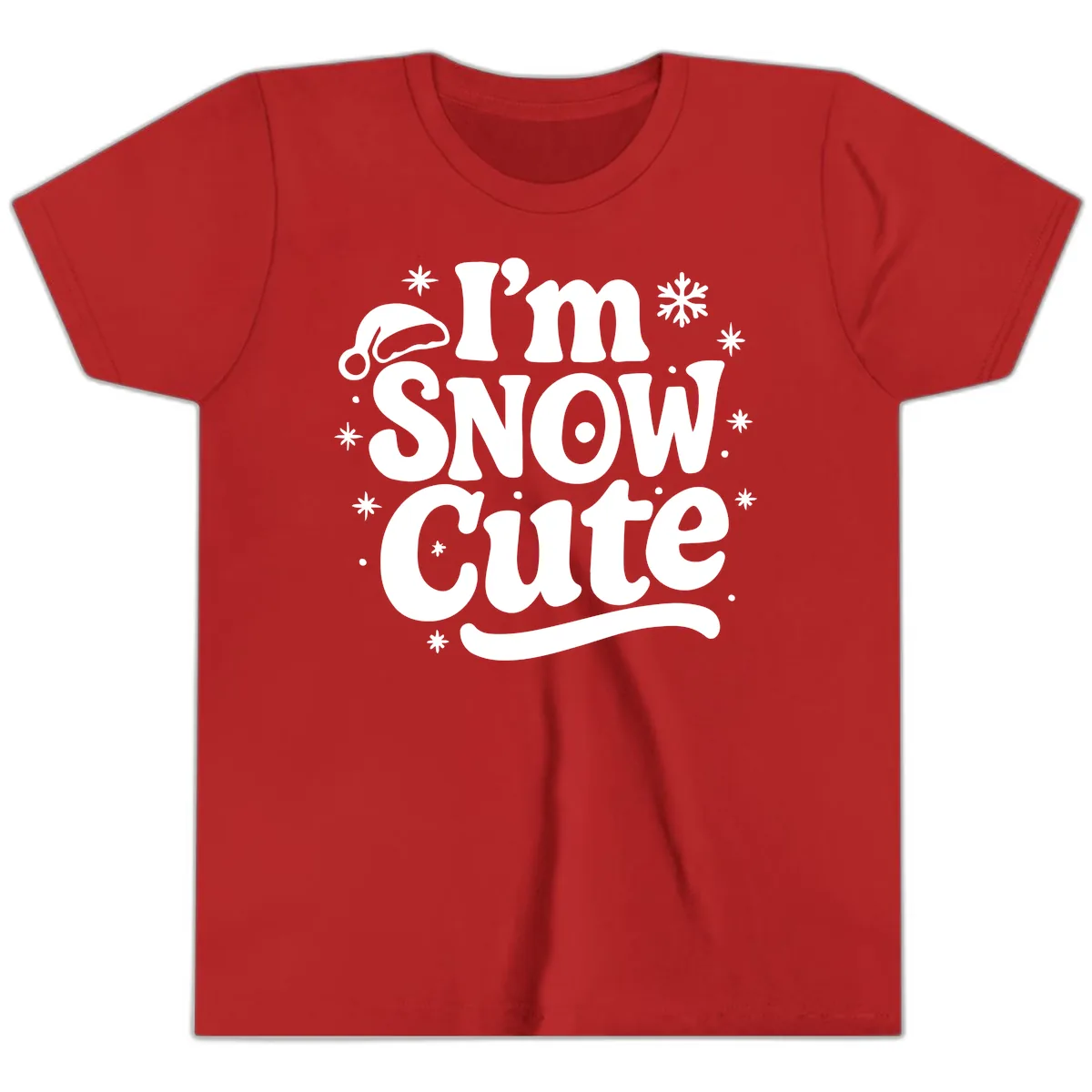 I'm Snow Cute Christmas Graphic Youth T-Shirt in Red