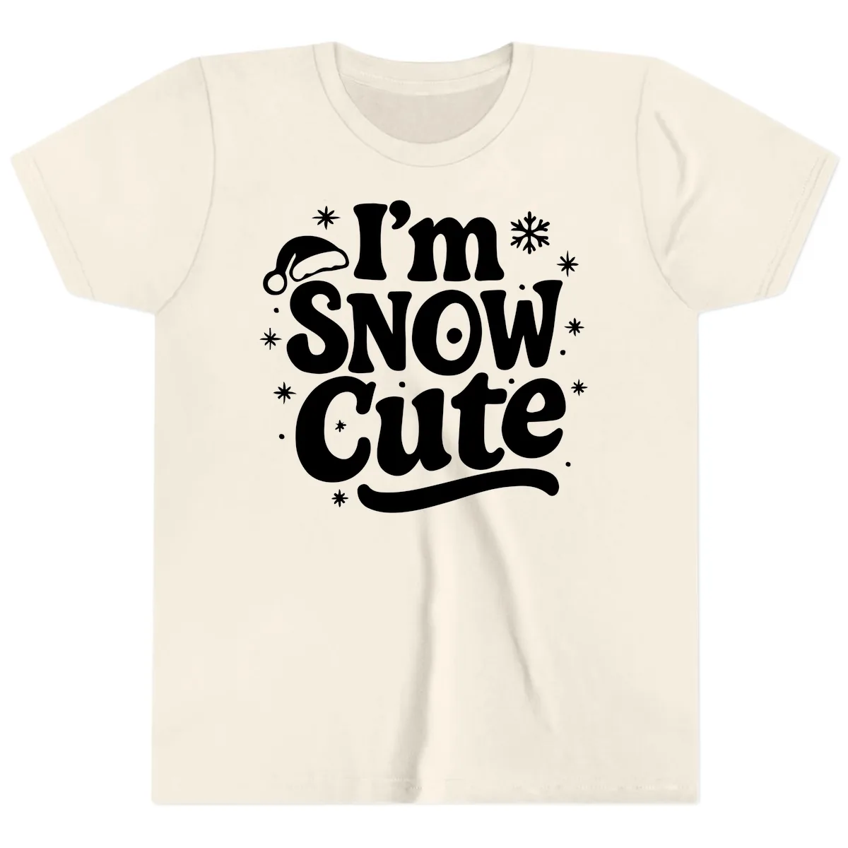 I'm Snow Cute Christmas Graphic Youth T-Shirt in Natural