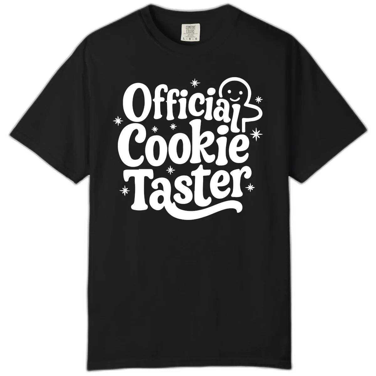 Official Cookie Taster Gingerbread Man Comfort Color in Black