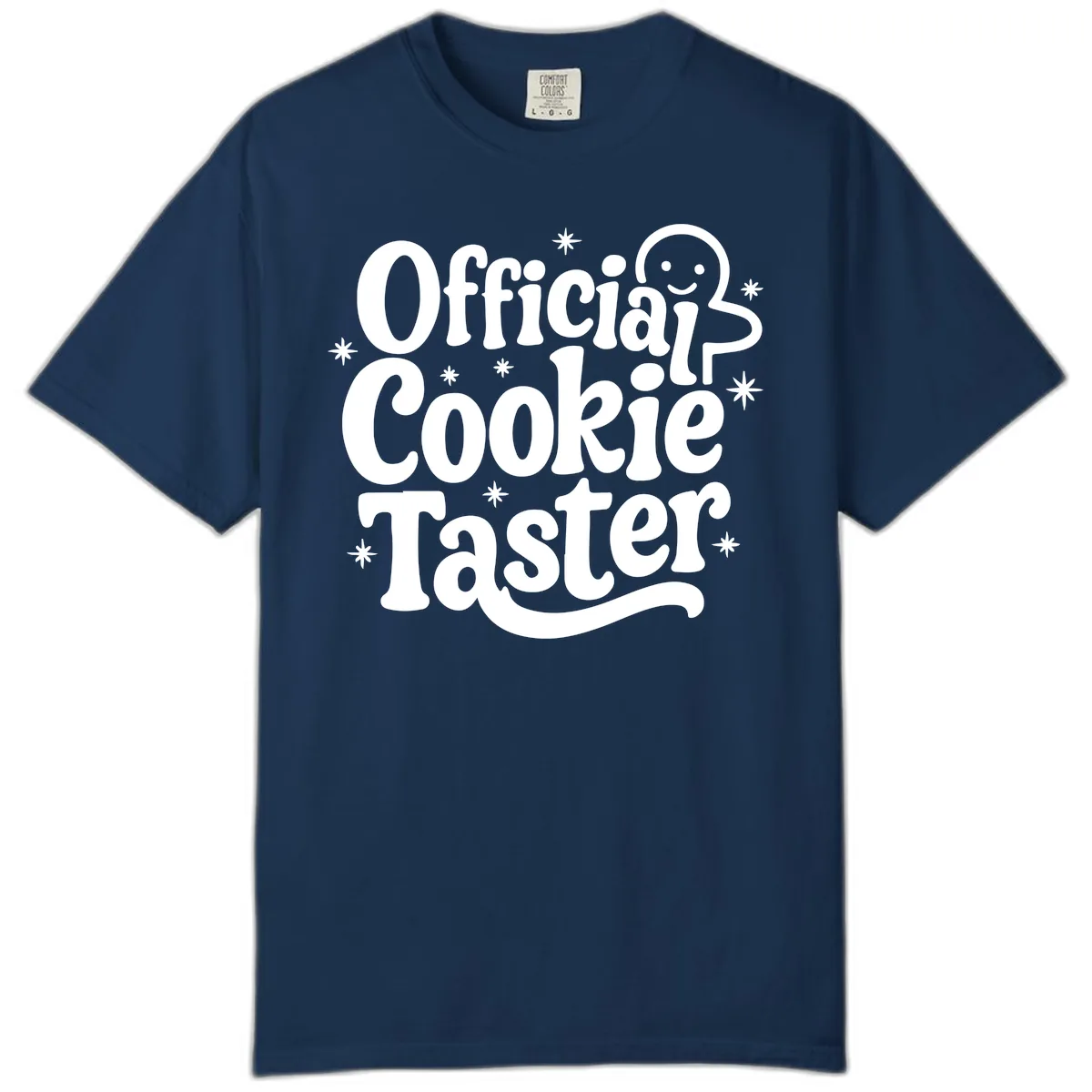 Official Cookie Taster Gingerbread Man Comfort Color in Navy