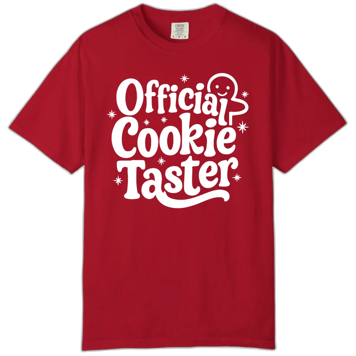 Official Cookie Taster Gingerbread Man Comfort Color in Red