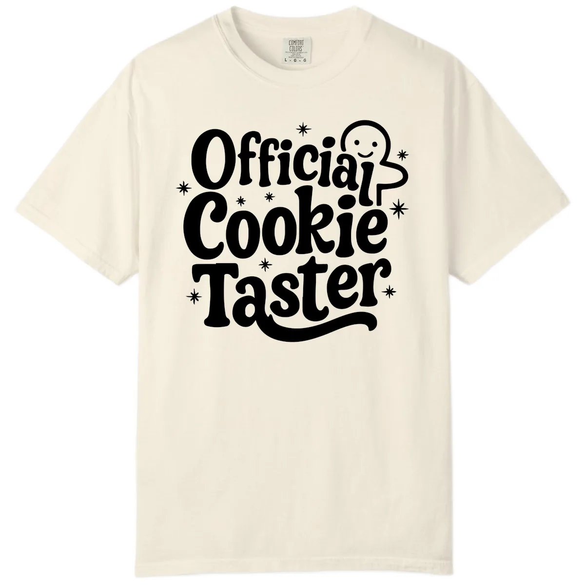 Official Cookie Taster Gingerbread Man Comfort Color in Ivory