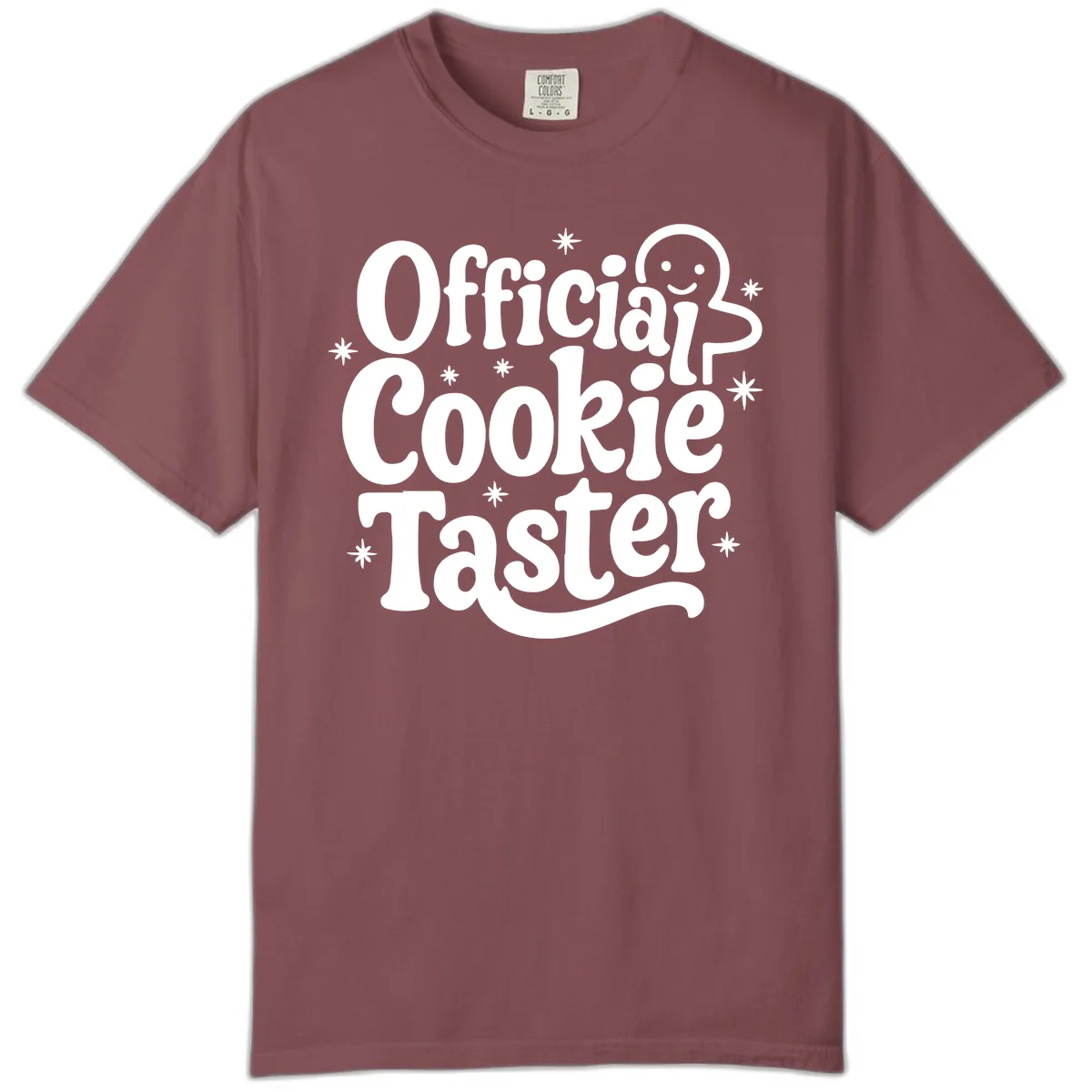 Official Cookie Taster Gingerbread Man Comfort Color in Brick