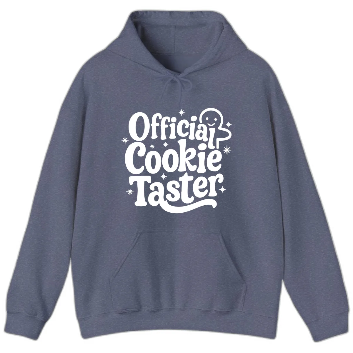 Official Cookie Taster Gingerbread Man Hoodie in Heather Navy