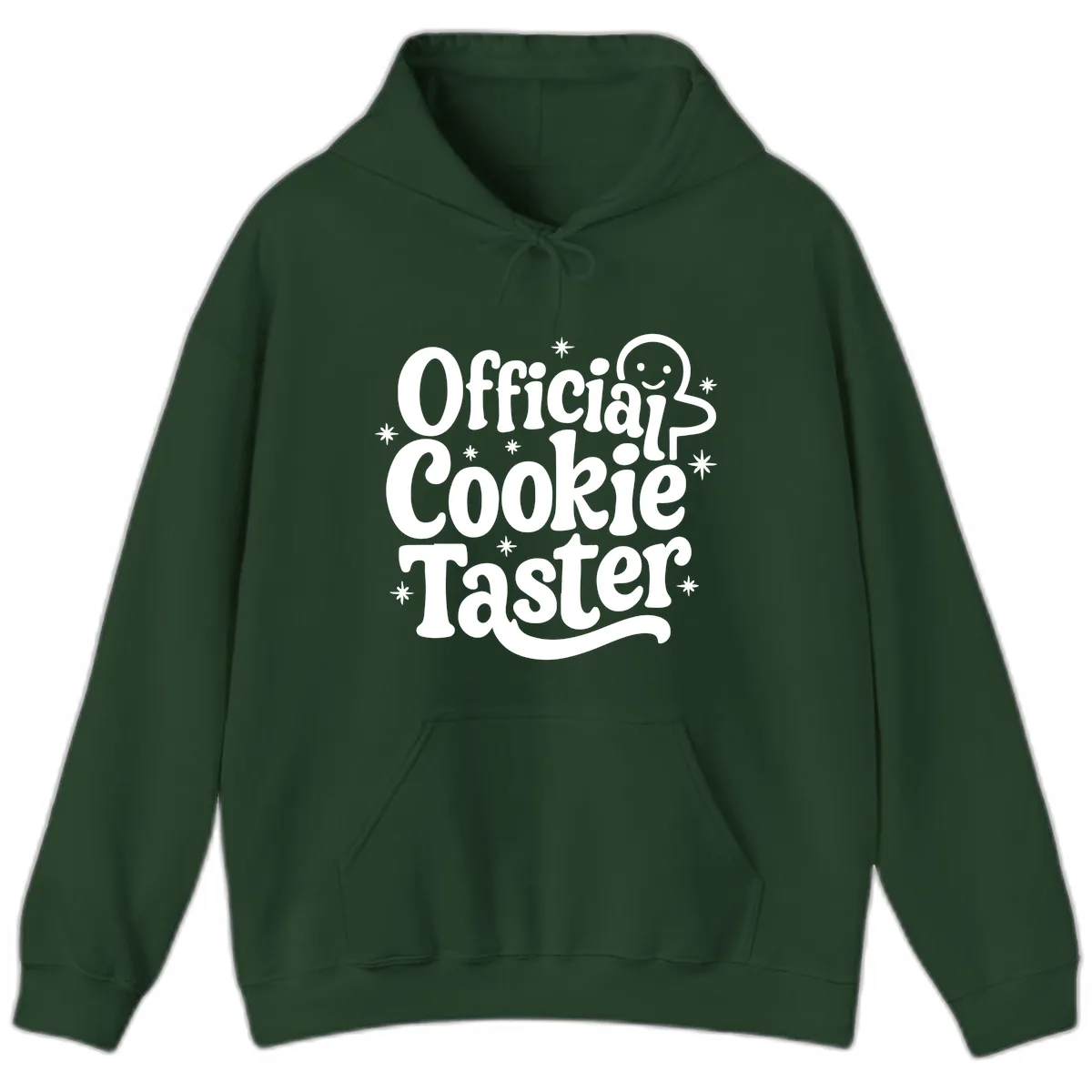 Official Cookie Taster Gingerbread Man Hoodie in Forest Green