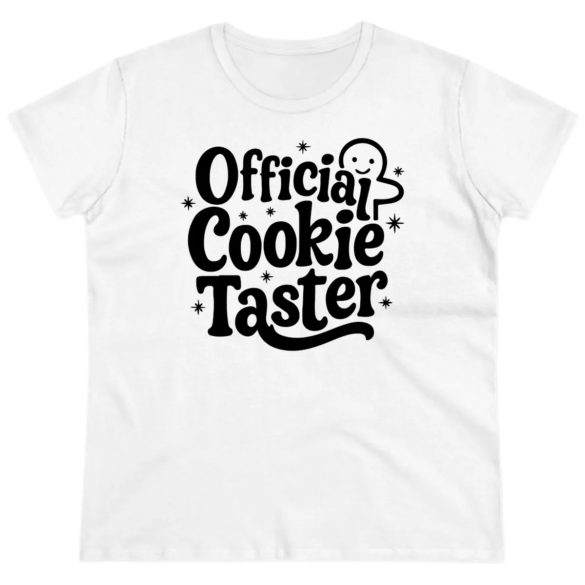 Official Cookie Taster Gingerbread Man Ladies Tee in White