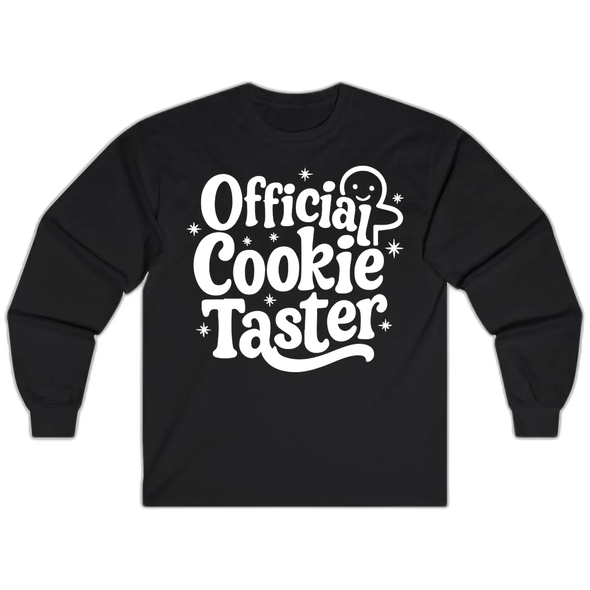 Official Cookie Taster Gingerbread Man Long Sleeve in Black
