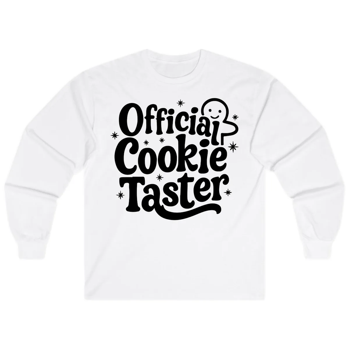 Official Cookie Taster Gingerbread Man Long Sleeve in White