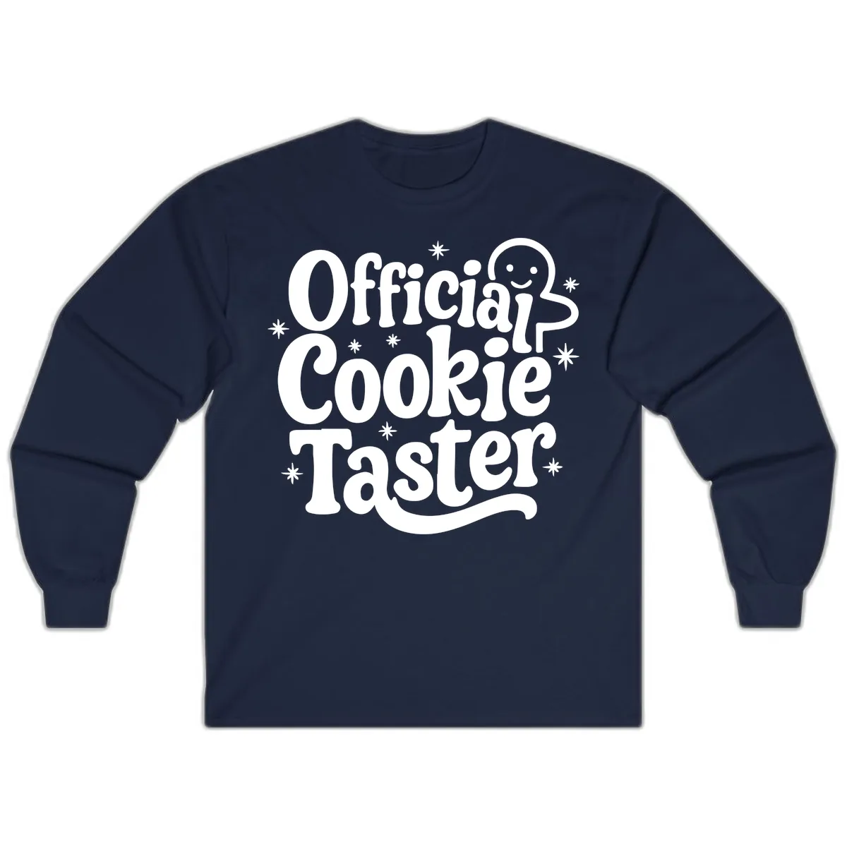 Official Cookie Taster Gingerbread Man Long Sleeve in Navy