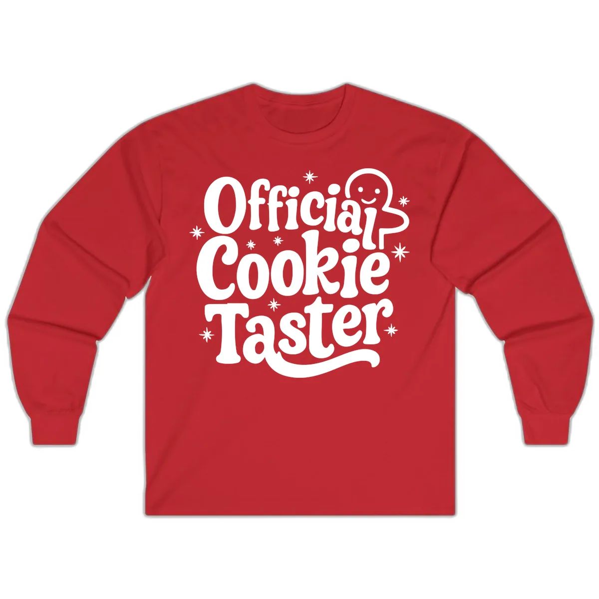 Official Cookie Taster Gingerbread Man Long Sleeve in Red