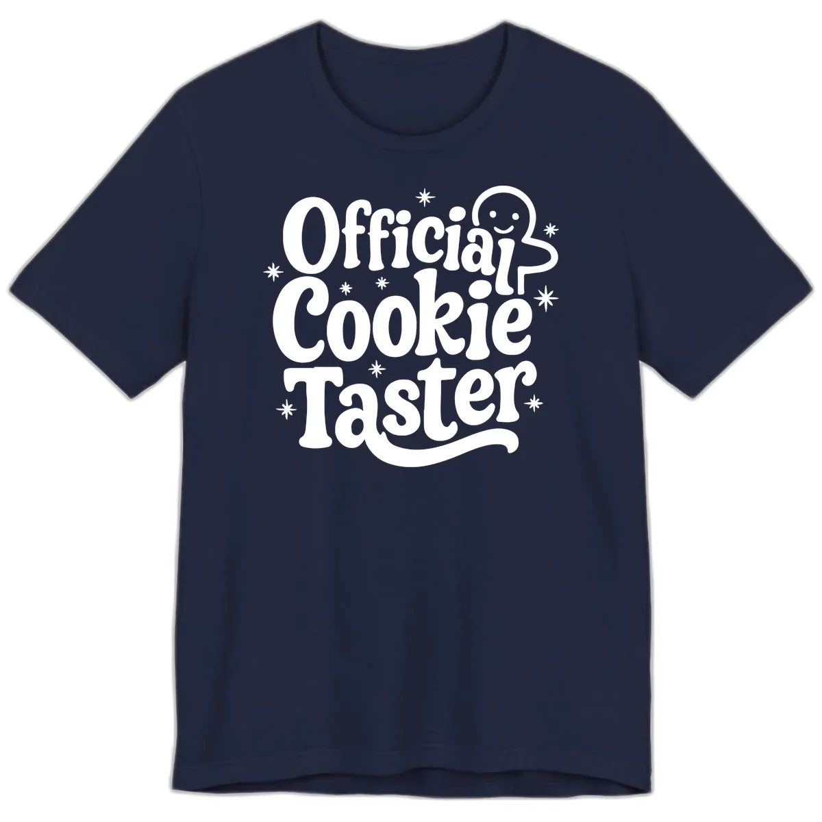 Official Cookie Taster Gingerbread Man Premium T-Shirt in Navy