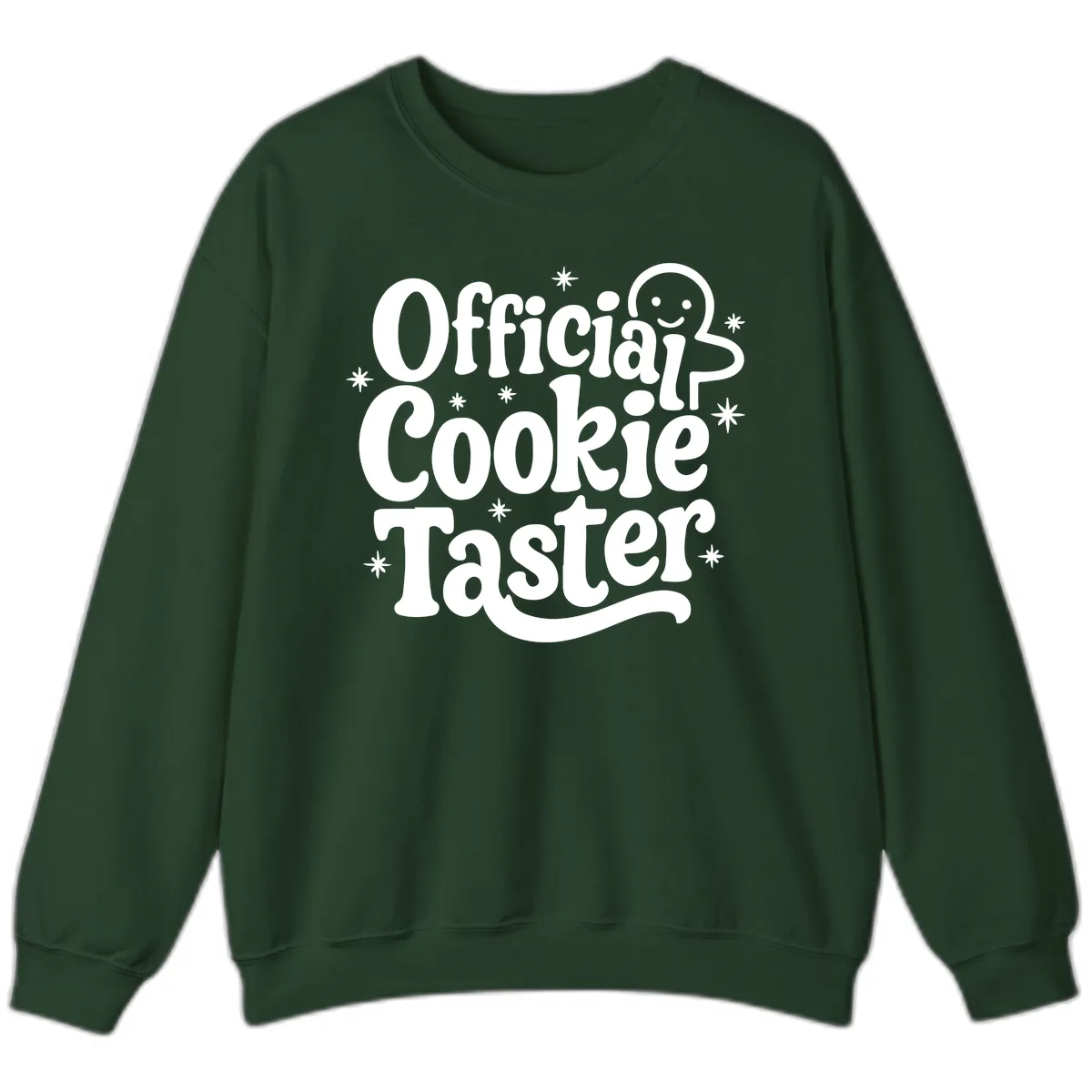 Official Cookie Taster Gingerbread Man Sweatshirt in Forest Green