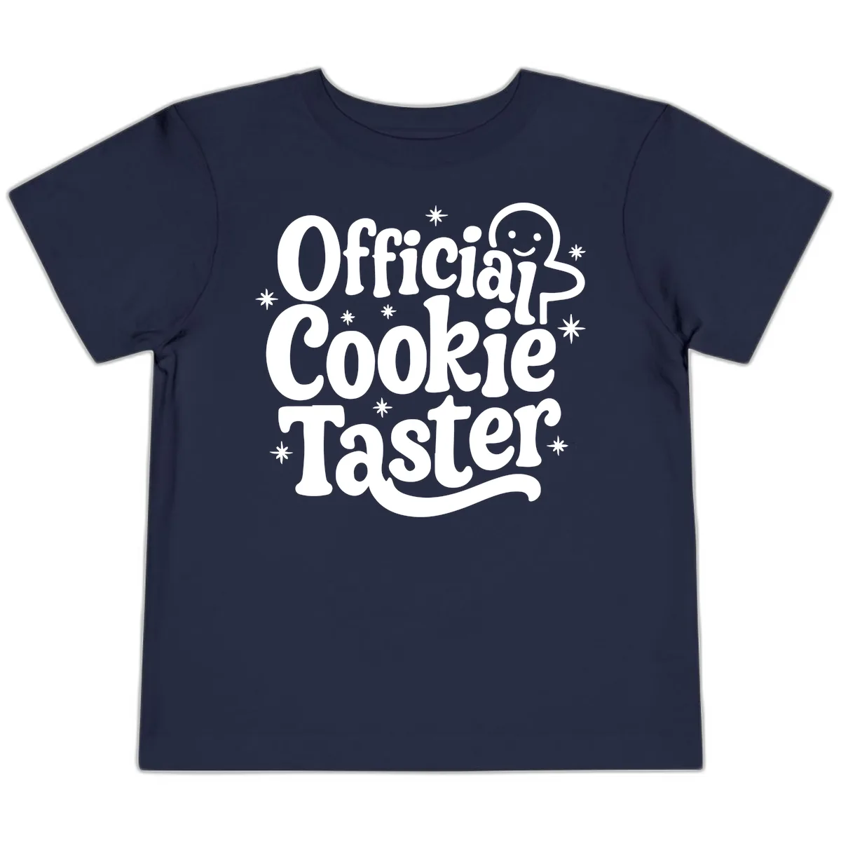 Official Cookie Taster Gingerbread Man Toddler T-Shirt in Navy