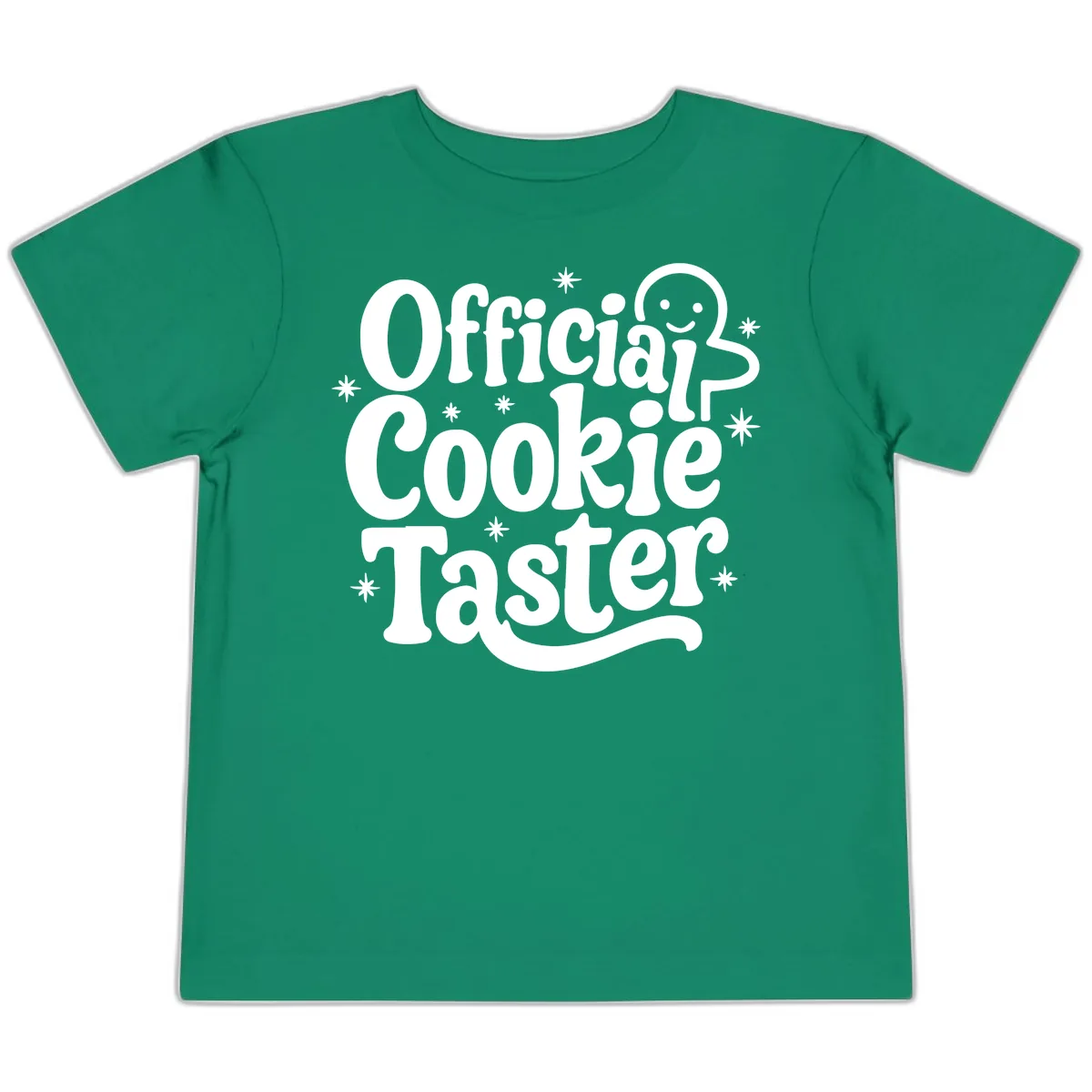 Official Cookie Taster Gingerbread Man Toddler T-Shirt in Kelly