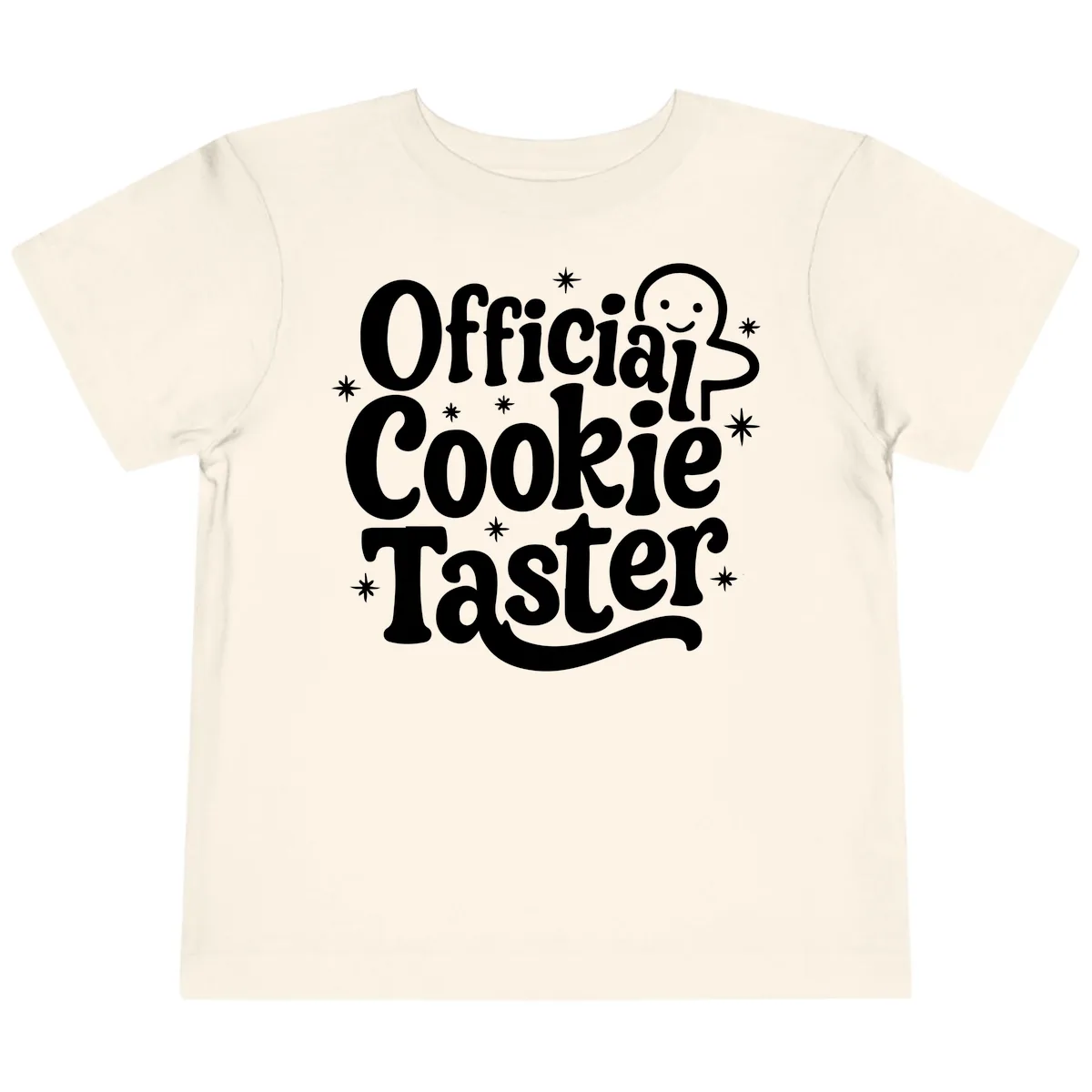 Official Cookie Taster Gingerbread Man Toddler T-Shirt in Natural