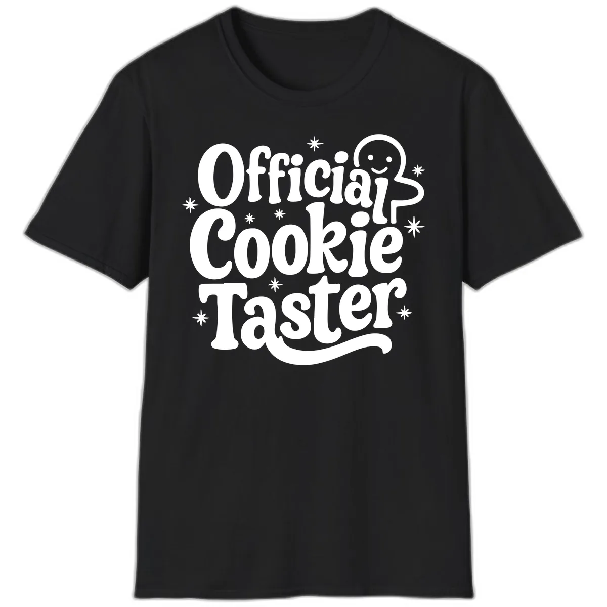 Official Cookie Taster Gingerbread Man T-Shirt in Black