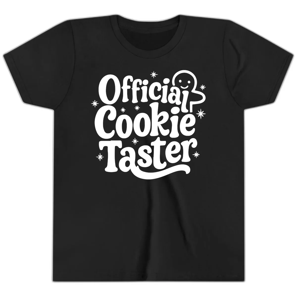 Official Cookie Taster Gingerbread Man Youth T-Shirt in Black