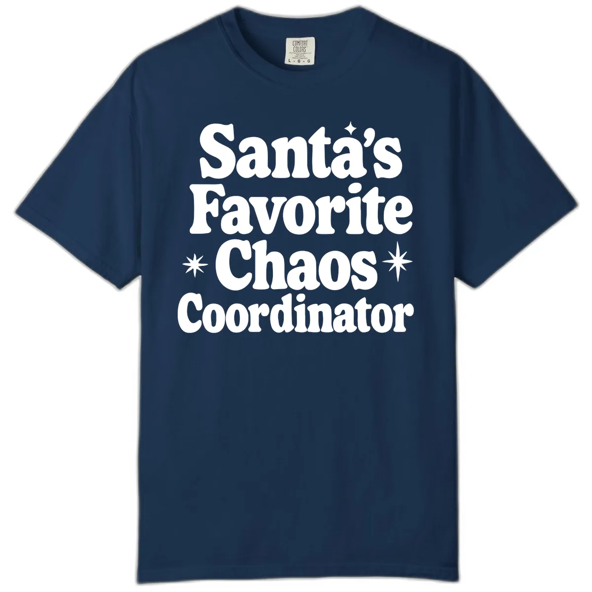 Santa's Favorite Chaos Coordinator Comfort Color in Navy