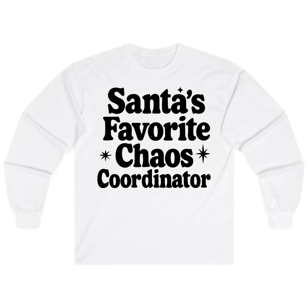 Santa's Favorite Chaos Coordinator Long Sleeve in White