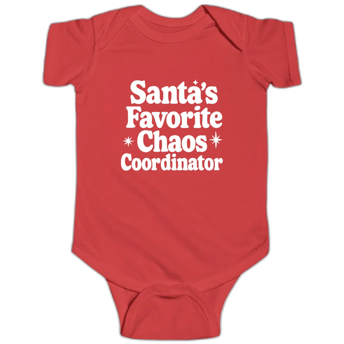 Santa's Favorite Chaos Coordinator Baby Onesie in Red