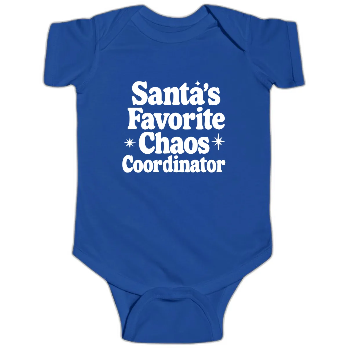 Santa's Favorite Chaos Coordinator Baby Onesie in Royal