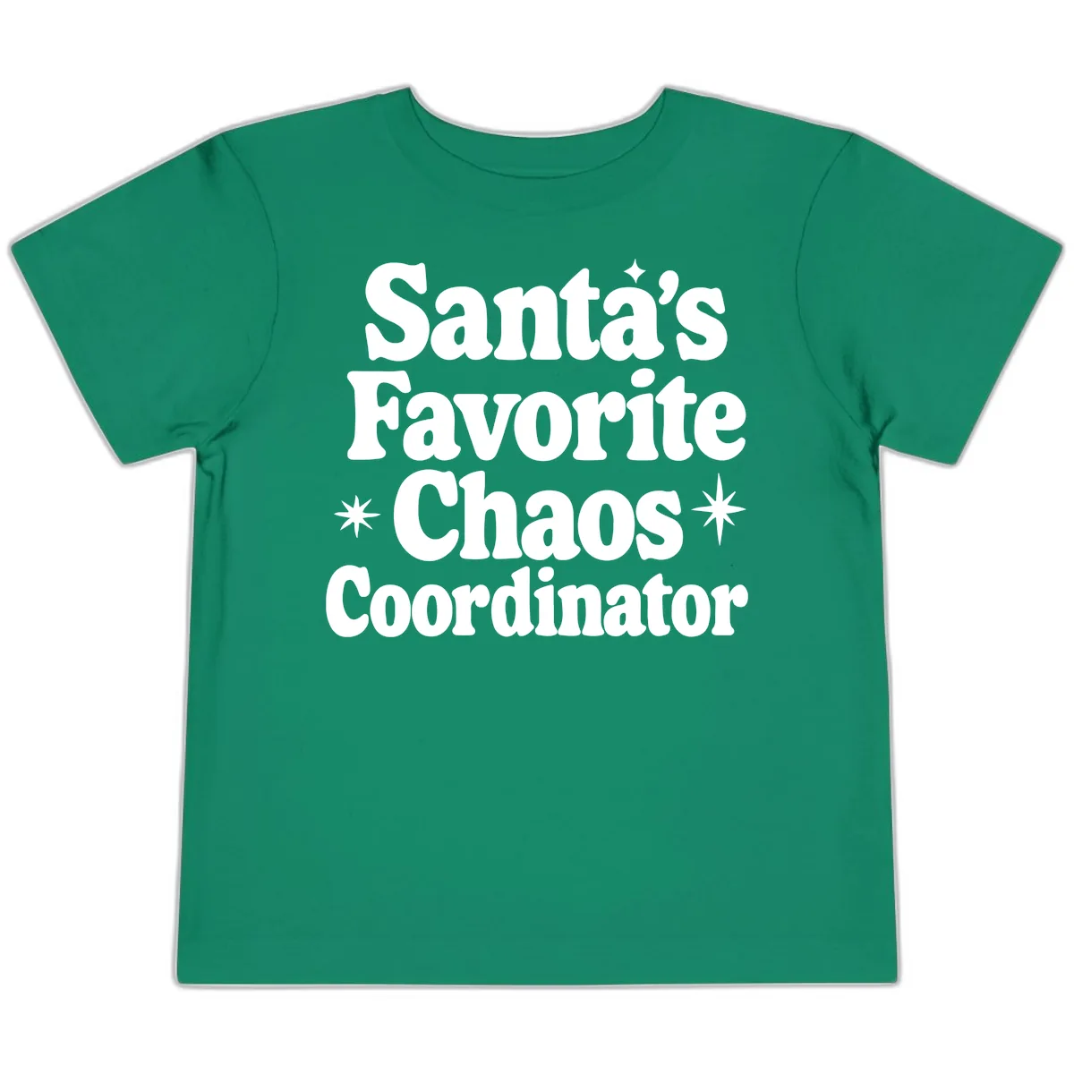 Santa's Favorite Chaos Coordinator Toddler T-Shirt in Kelly