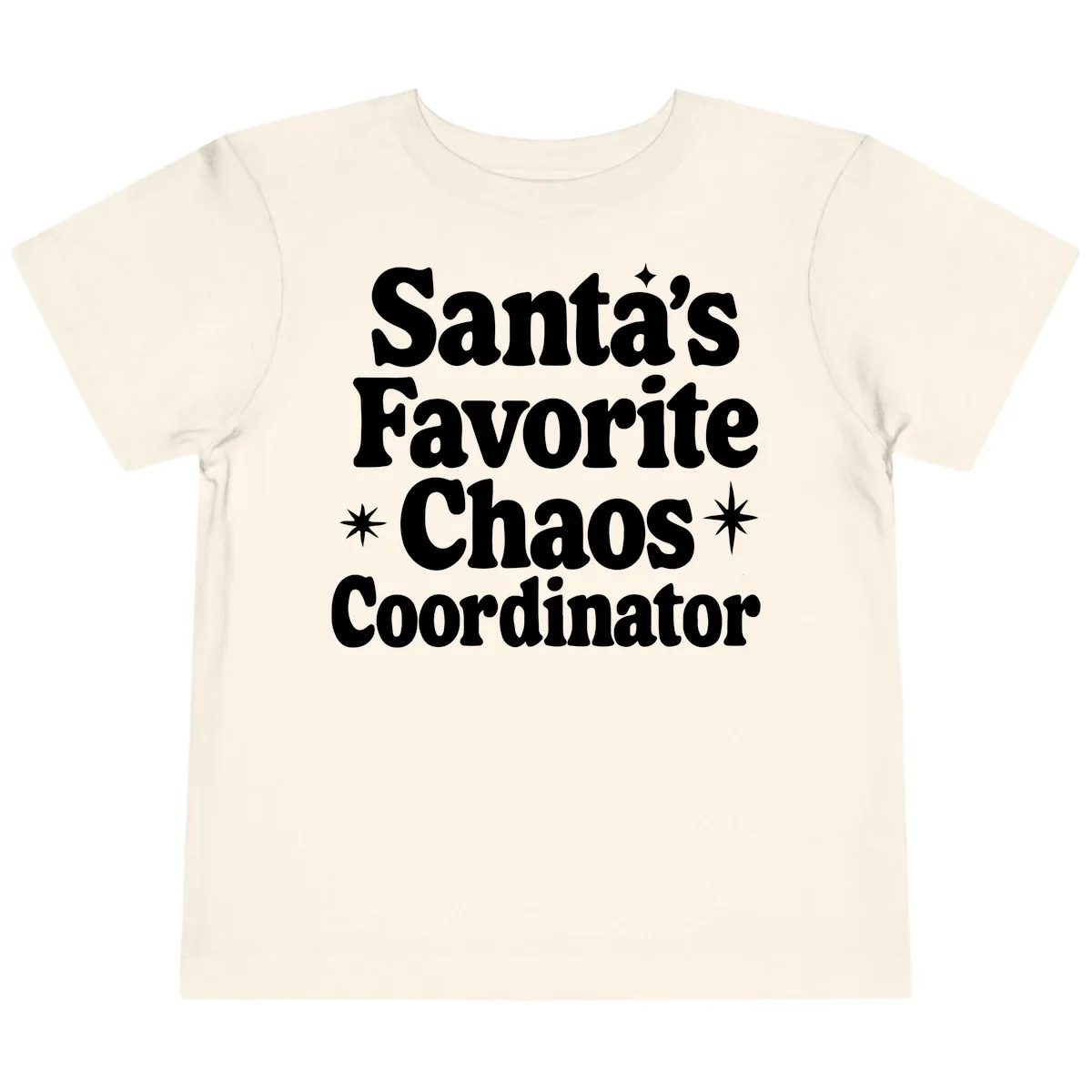 Santa's Favorite Chaos Coordinator Toddler T-Shirt in Natural