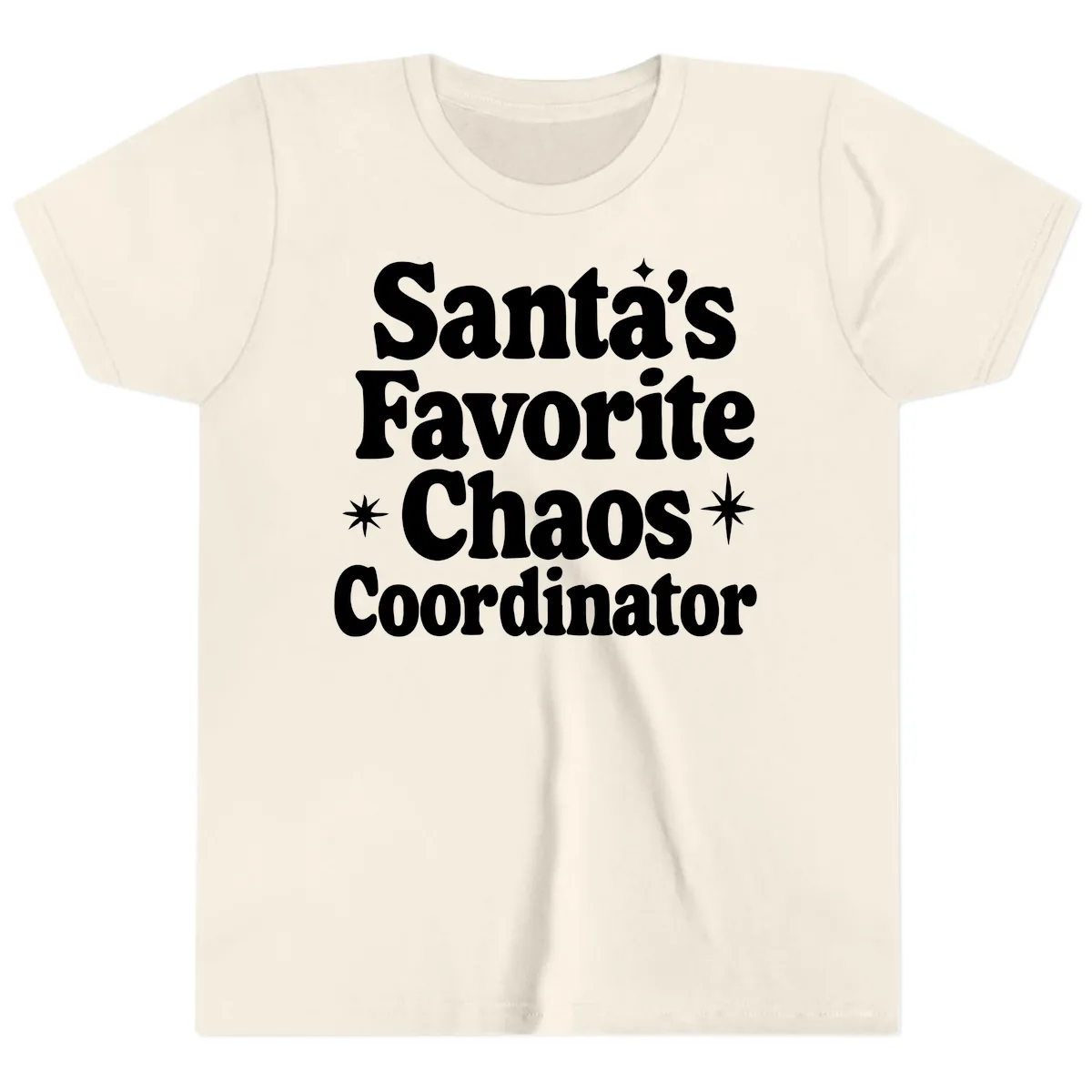 Santa's Favorite Chaos Coordinator Youth T-Shirt in Natural