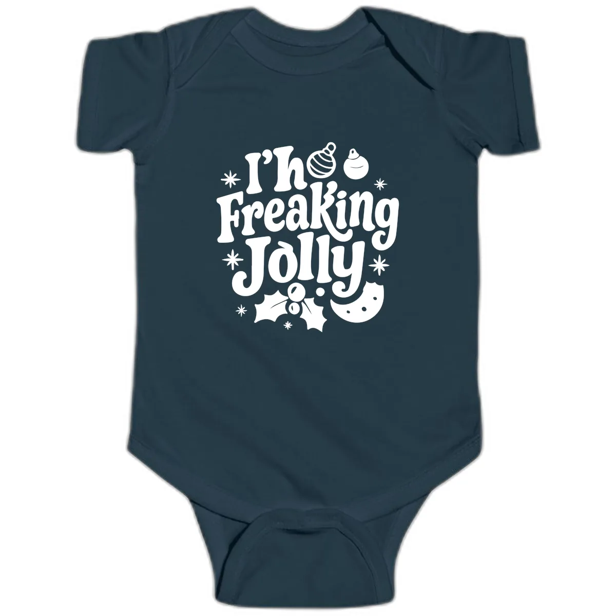 I'm Freaking Jolly Christmas Design Baby Onesie in Navy