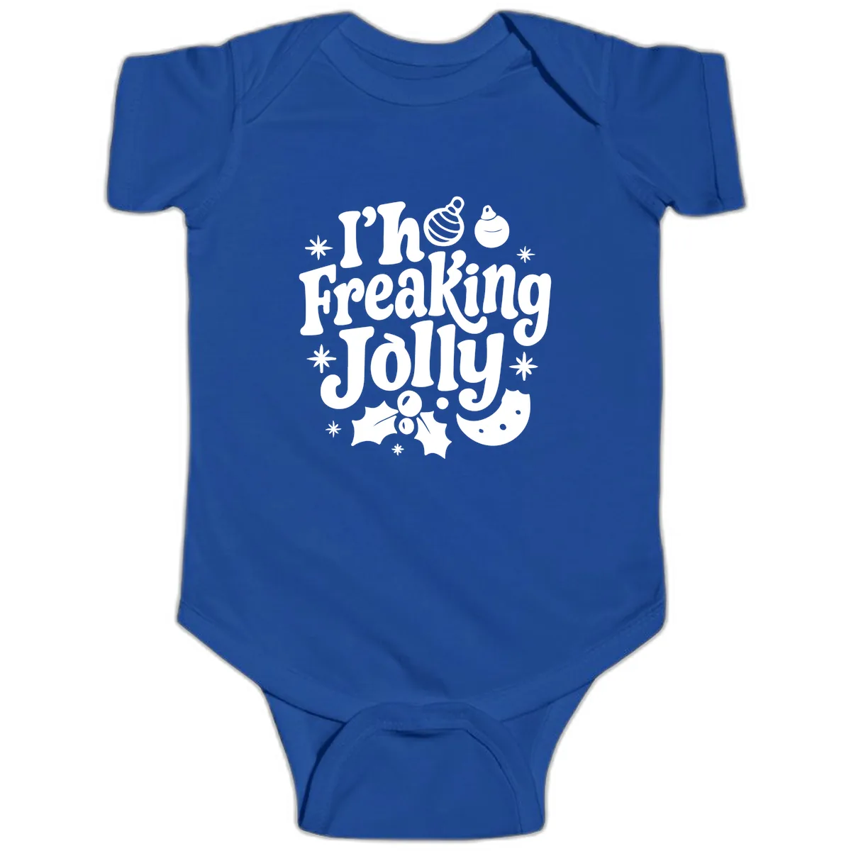 I'm Freaking Jolly Christmas Design Baby Onesie in Royal