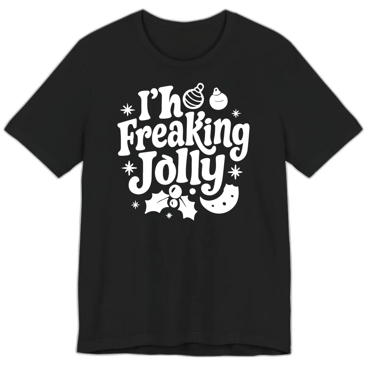 I'm Freaking Jolly Christmas Design Premium T-Shirt in Black