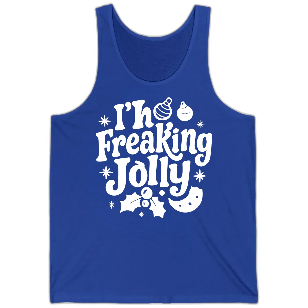 I'm Freaking Jolly Christmas Design Tank in True Royal